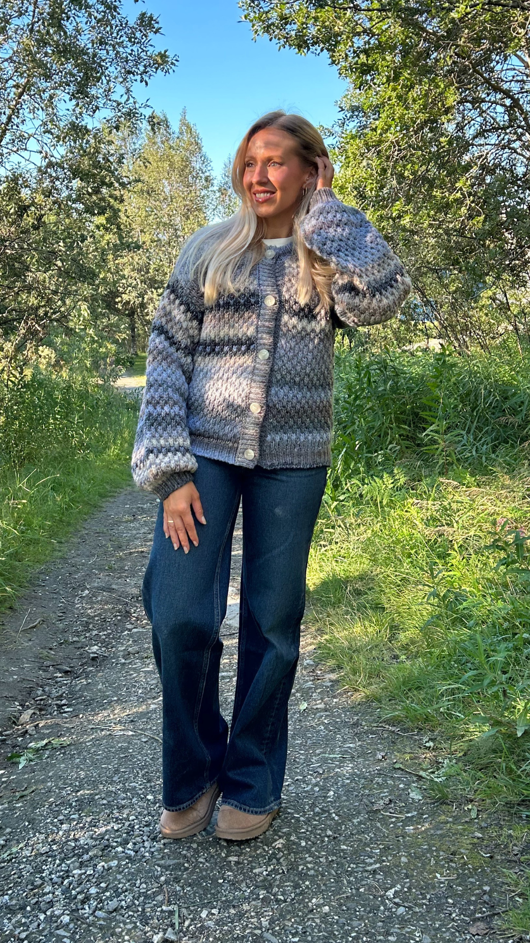 KAE KNIT CARDIGAN LIGHT GREY MIX