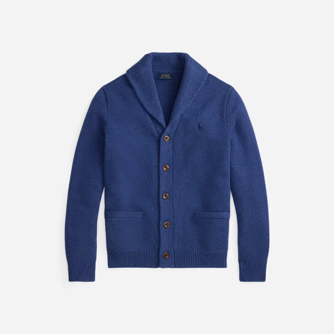 WOOL-CASHMERE SHAWL-COLLAR CARDIGAN