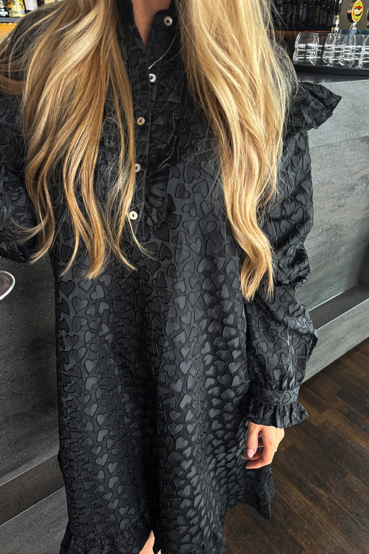 RENO RUBY RUFFLE DRESS BLACK
