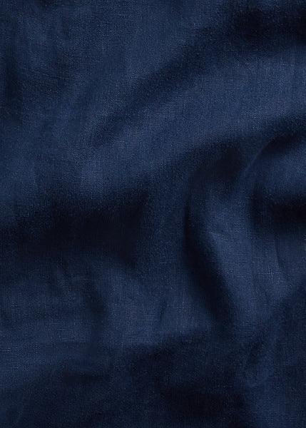 Slim Fit Linen Shirt Newport Navy