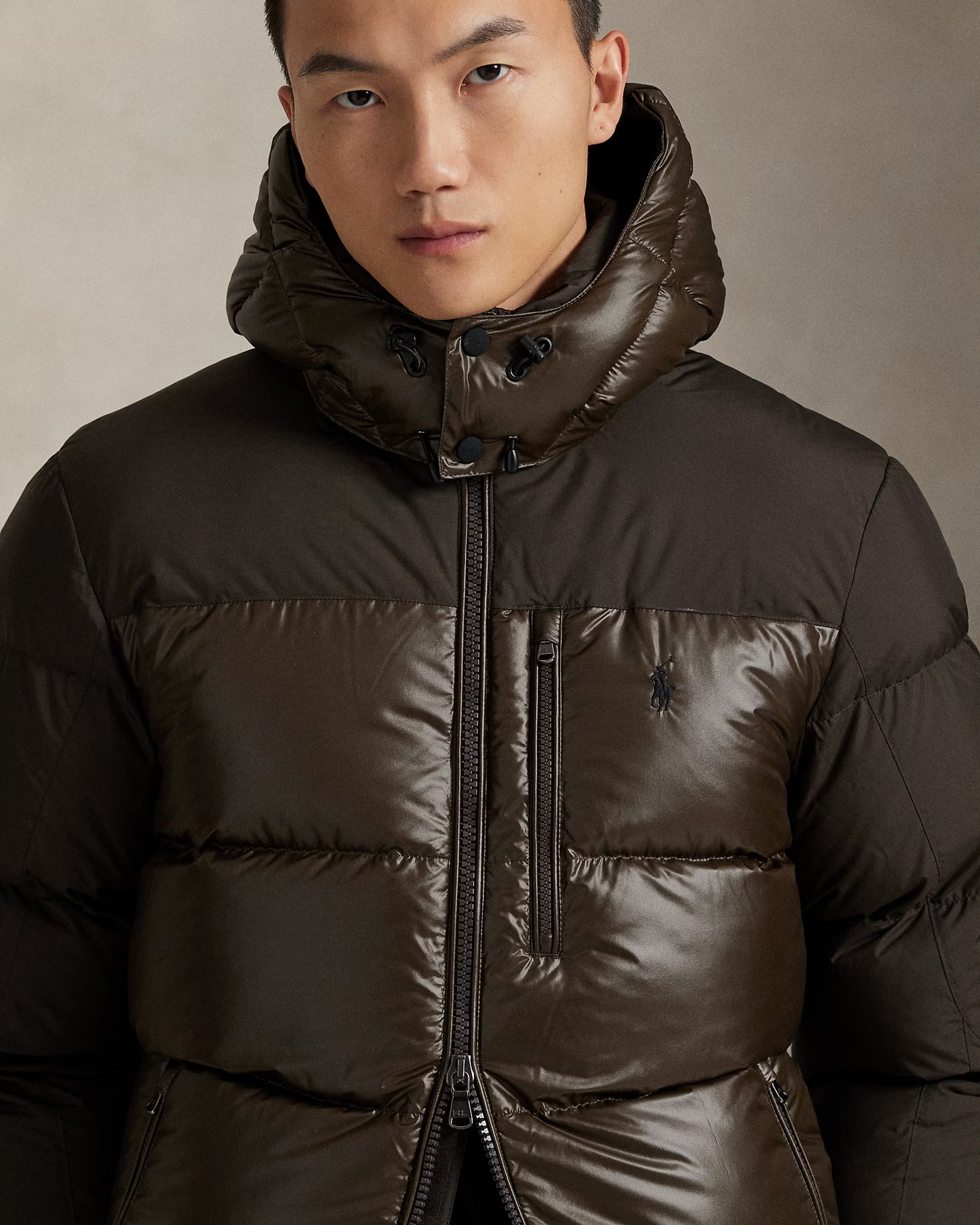 GORHAM TWO-TONE DOWN JACKET ANTIQUE BROWN