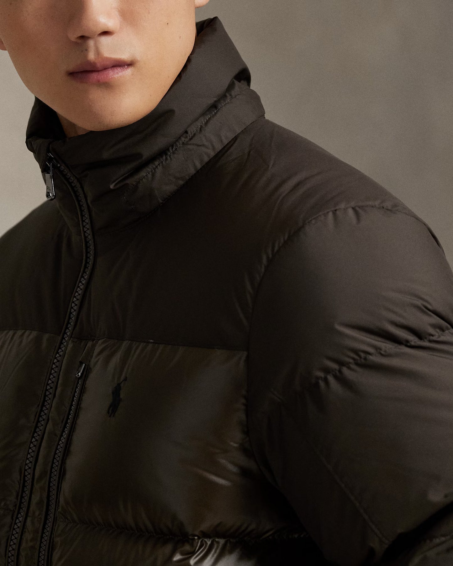 GORHAM TWO-TONE DOWN JACKET ANTIQUE BROWN