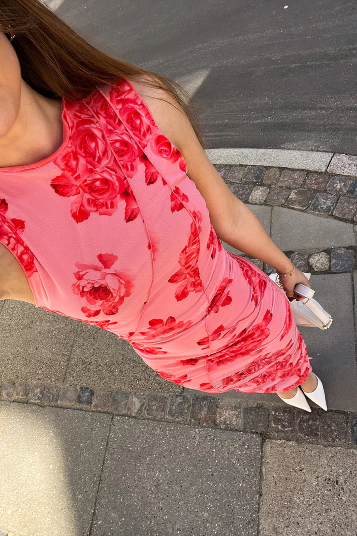 SUTTON DRESS ROSE PRINT