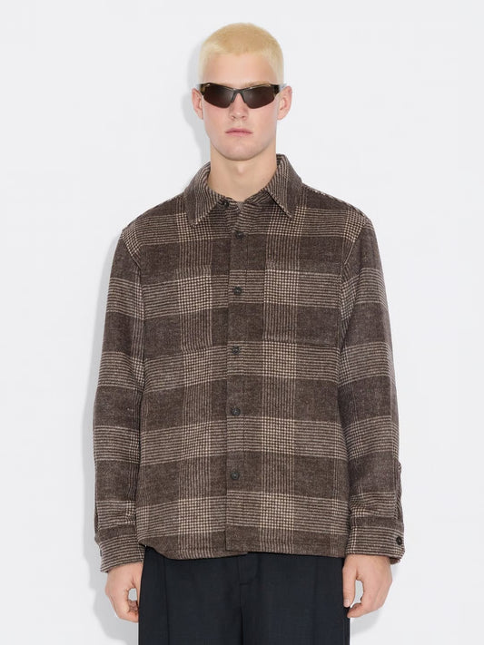 MILDEW FLANNEL OVERSHIRT BROWN CHECK