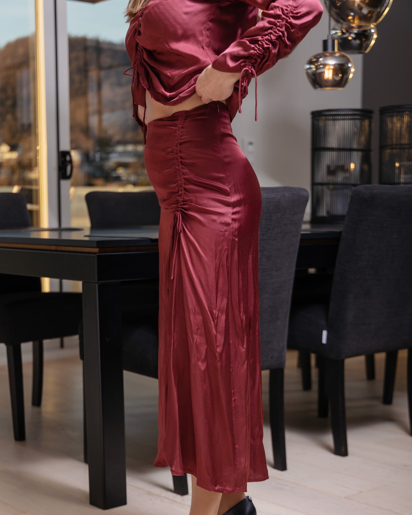 EVIE BLUSE BURGUNDER