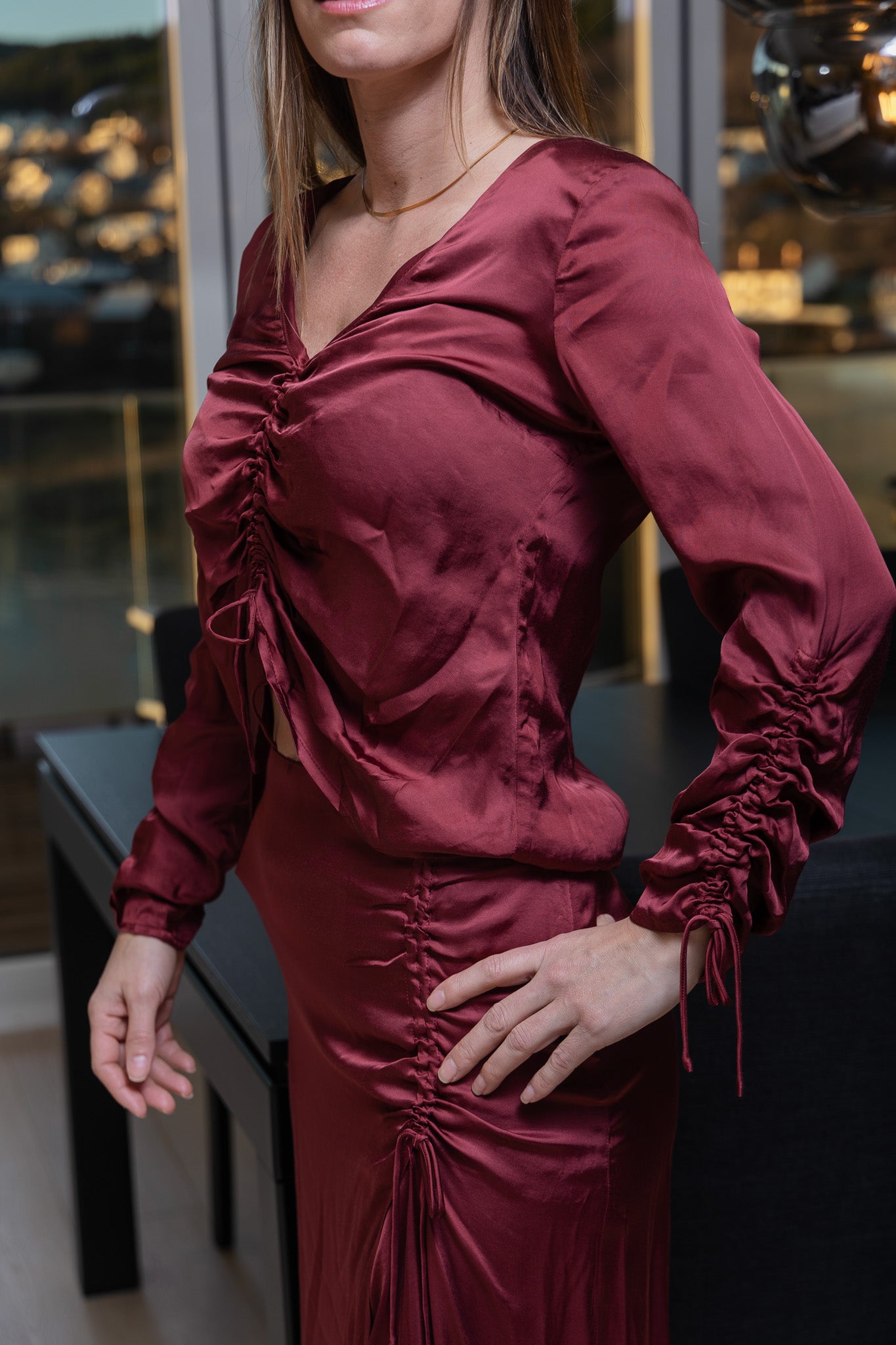 EVIE BLUSE BURGUNDER