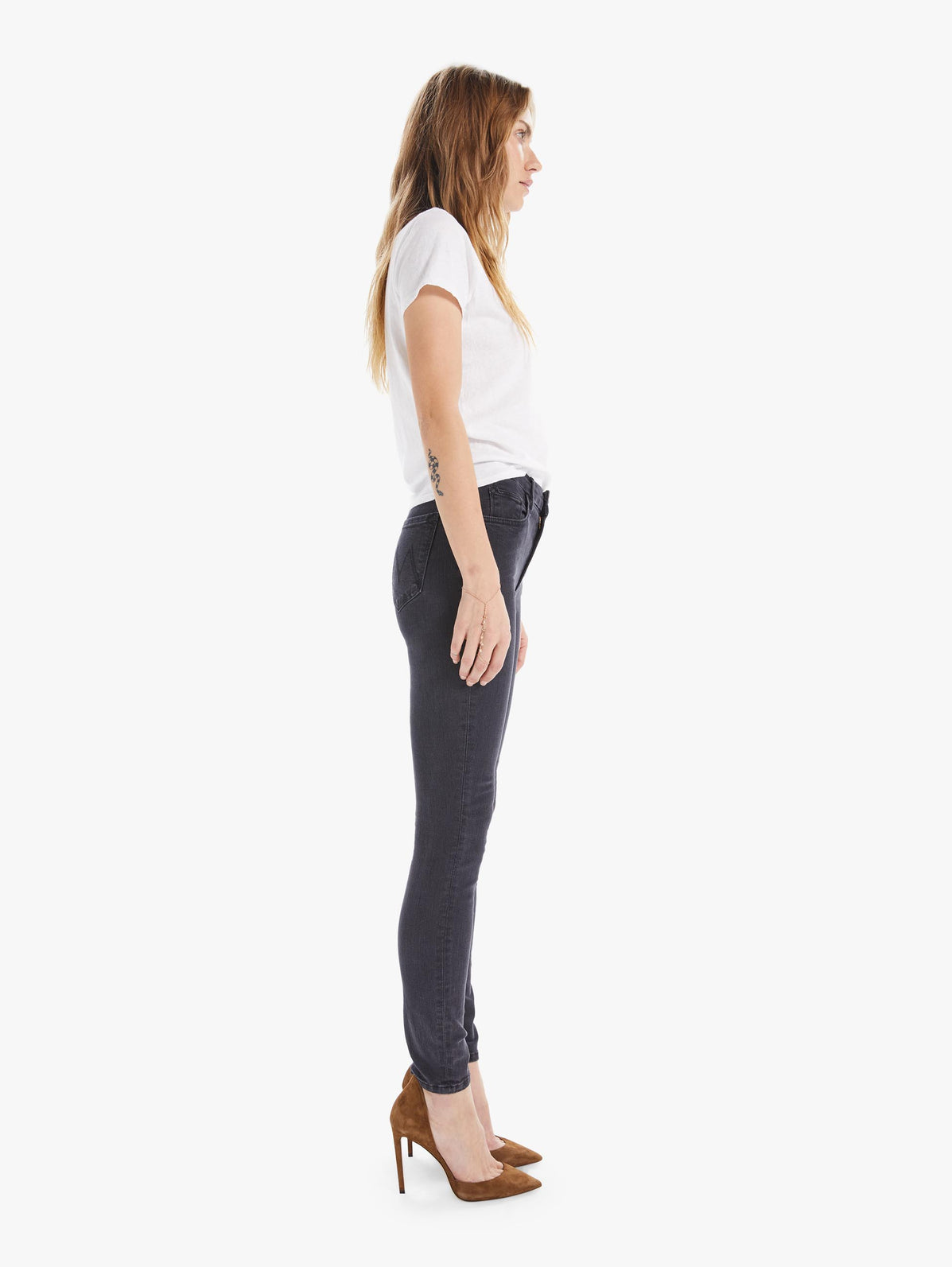 HIGH WAISTED SKINNY JEANS SORT