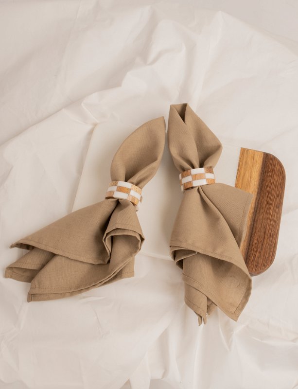 WOOD & RESIN NAPKIN 6PK SERVIETTRINGER