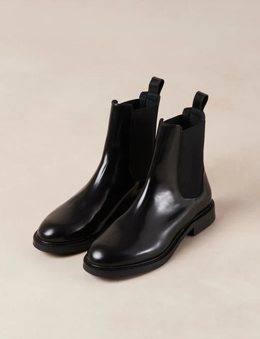 Lanz Black Leather Ankle Boots