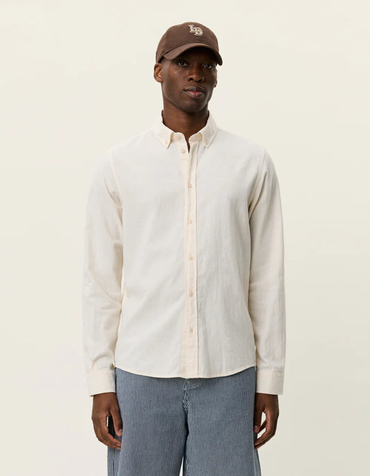 KONRAD COTTON LINEN SHIRT WHITE