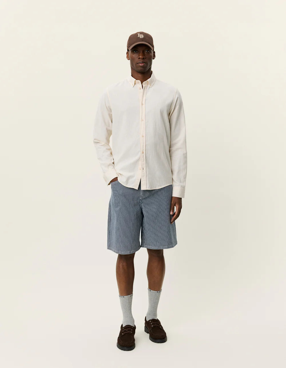KONRAD COTTON LINEN SHIRT WHITE