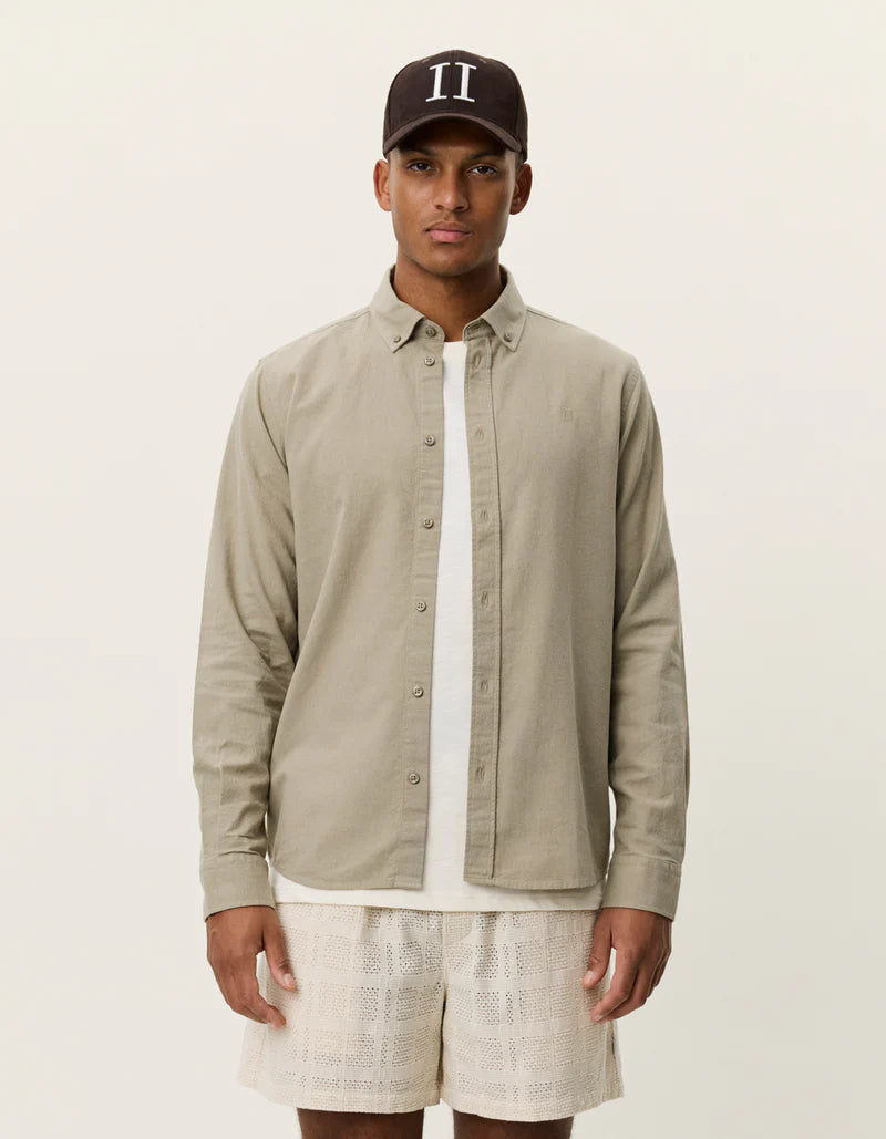 KONRAD COTTON LINEN SHIRT SAND