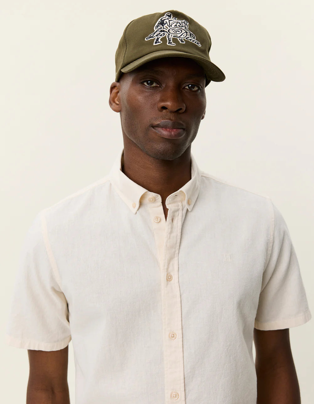 KONRAD COTTON LINEN SS SHIRT WHITE