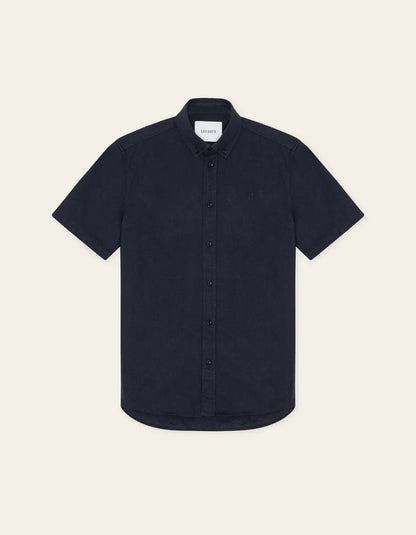 KONRAD COTTON LINEN SS SHIRT NAVY