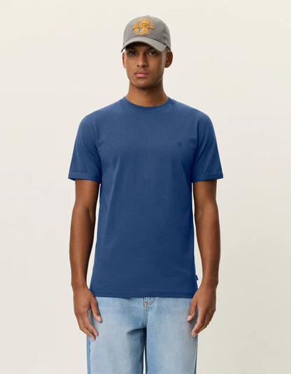 NORREGARD CONTRAST T-SHIRT DARK DENIM BLUE