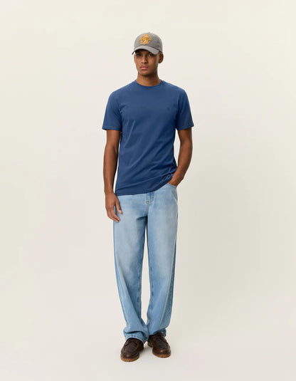 NORREGARD CONTRAST T-SHIRT DARK DENIM BLUE