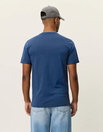 NORREGARD CONTRAST T-SHIRT DARK DENIM BLUE