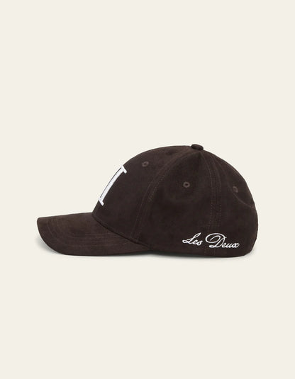 ENCORE SUEDE BASEBALL CAP COFFEE BROWN