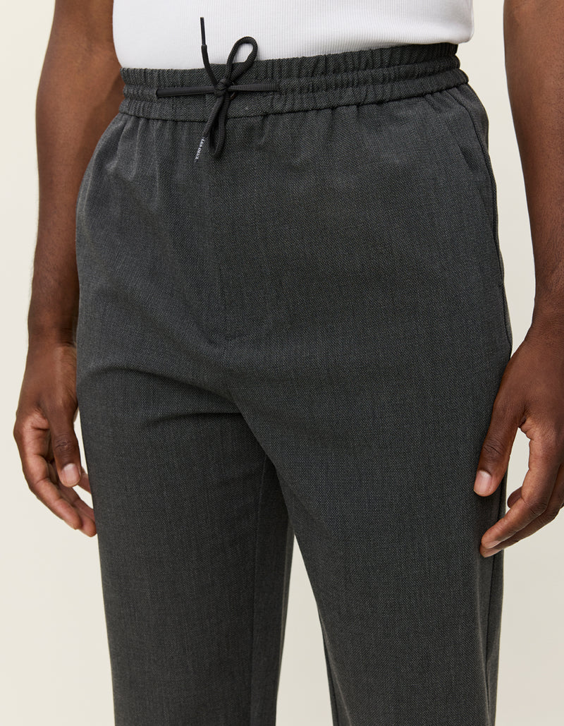 COMO TAPERED TEXTURED PANTS DARK GREY