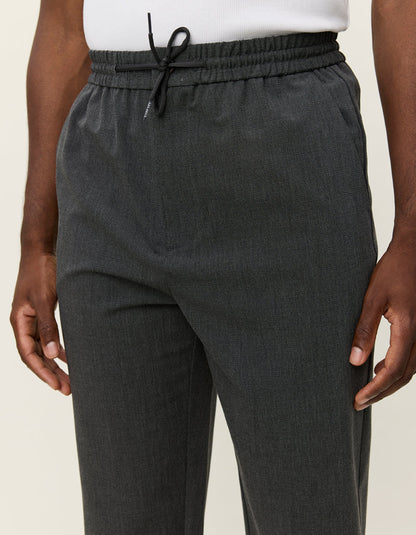 COMO TAPERED TEXTURED PANTS DARK GREY