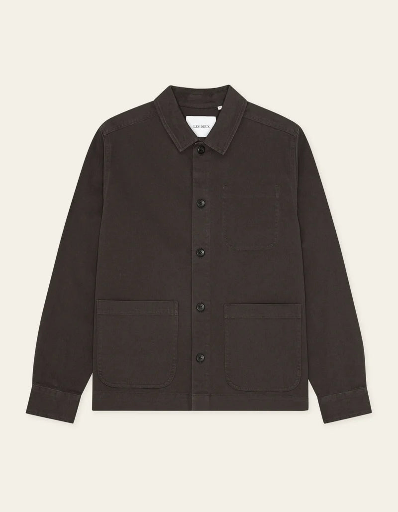 LAYTON COTTON OVERSHIRT LICORICE