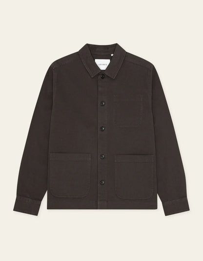LAYTON COTTON OVERSHIRT LICORICE