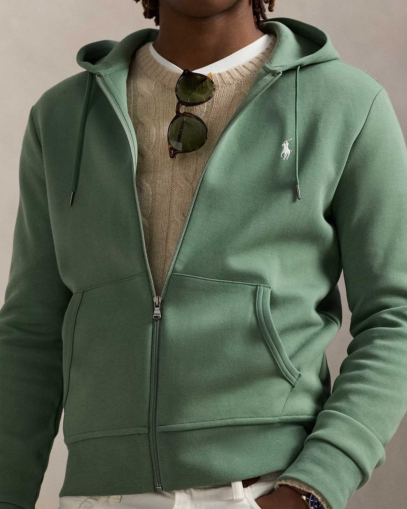 DOUBLE KNIT ZIP UP HOODIE FATIGUE