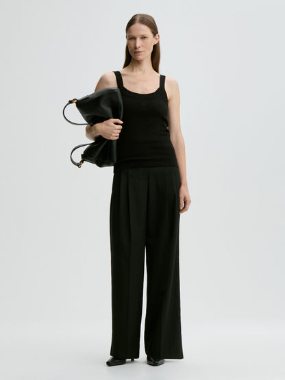 FRILLIO TOP BLACK