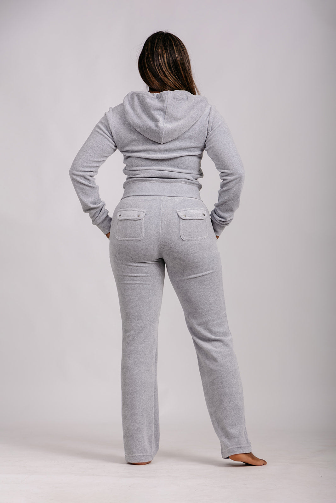 DEL RAY CLASSIC VELOUR JOGGEBUKSE GRÅ