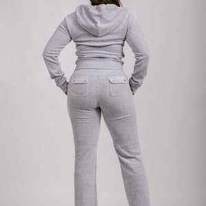 DEL RAY CLASSIC VELOUR JOGGEBUKSE GRÅ
