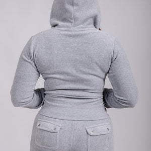 DEL RAY CLASSIC VELOUR JOGGEBUKSE GRÅ