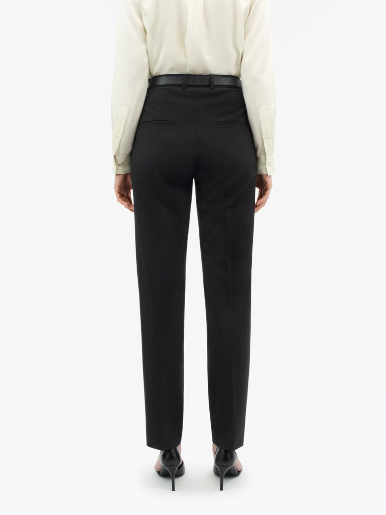 ELLER SLIM STRAIGHT TROUSERS BLACK