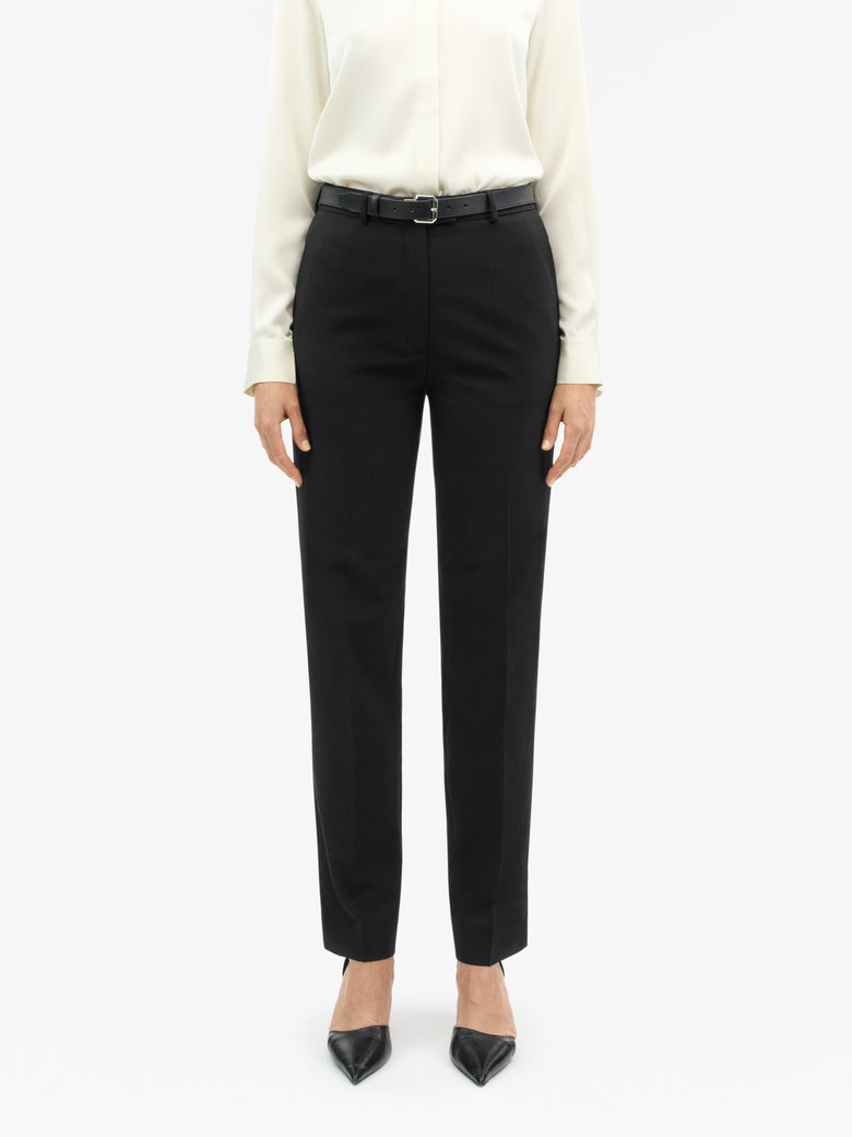 ELLER SLIM STRAIGHT TROUSERS BLACK
