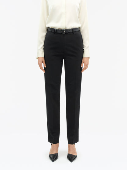 ELLER SLIM STRAIGHT TROUSERS BLACK