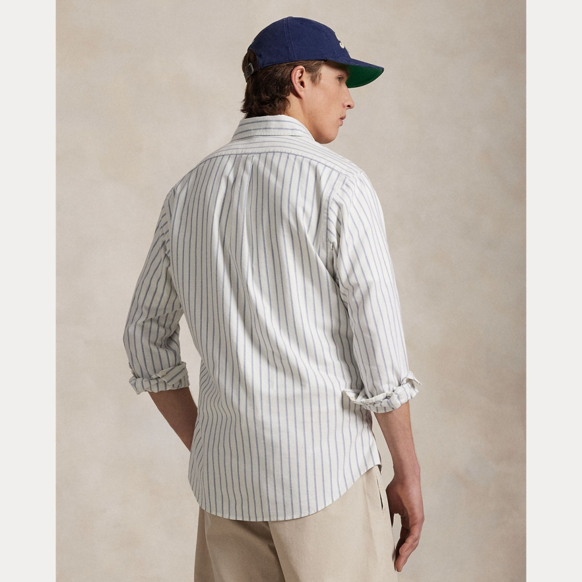 CLASSIC OXFORD CUSTOM-FIT STRIPE WHITE/BLUE