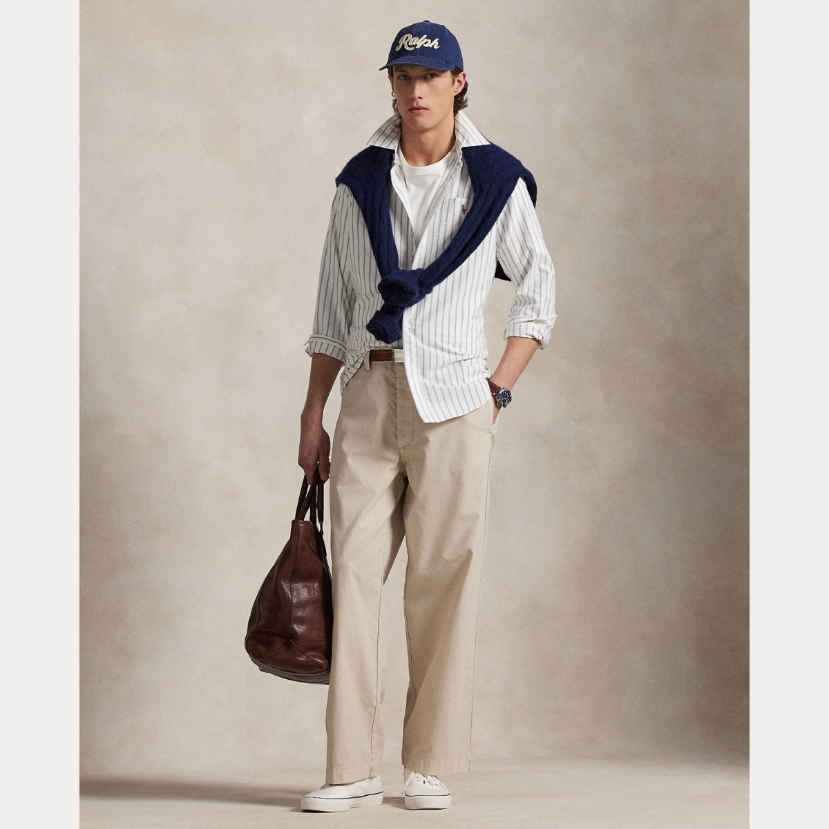 CLASSIC OXFORD CUSTOM-FIT STRIPE WHITE/BLUE