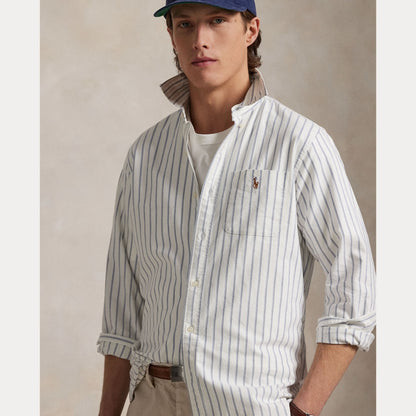 CLASSIC OXFORD CUSTOM-FIT STRIPE WHITE/BLUE