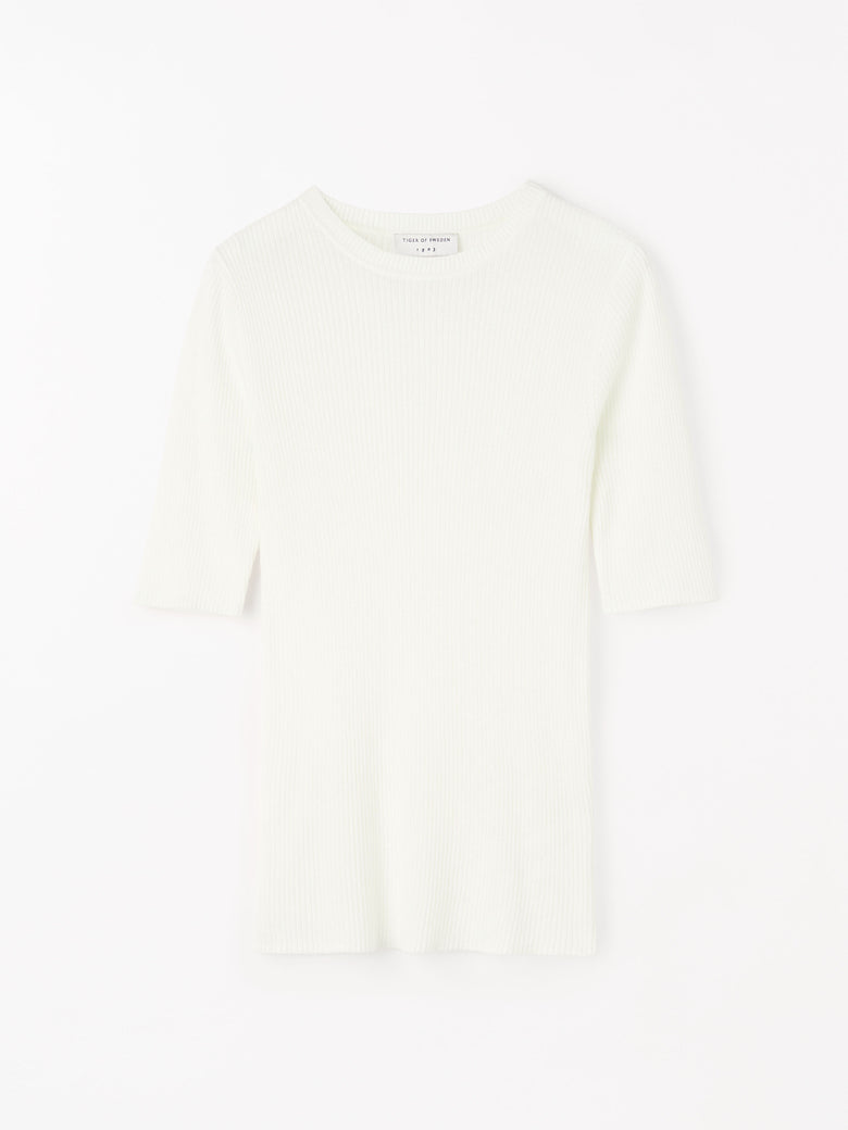 ORVI SLIM KNITTED T-SHIRT WHITE