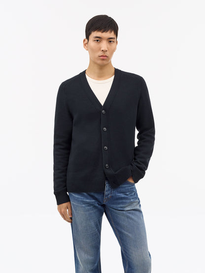 EDDIE RWS MERINO CARDIGAN DARK BLUE