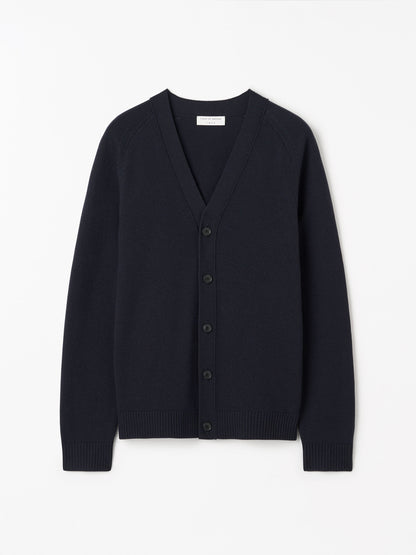 EDDIE RWS MERINO CARDIGAN DARK BLUE