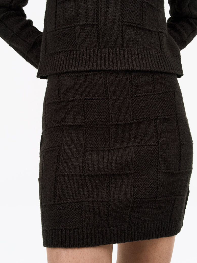 CHERRY COTTON WOOL SKIRT