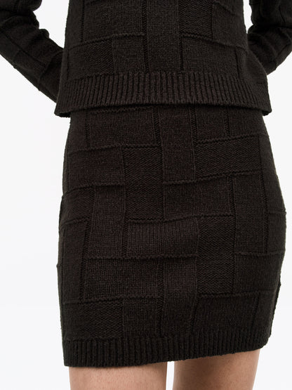 CHERRY COTTON WOOL SKIRT