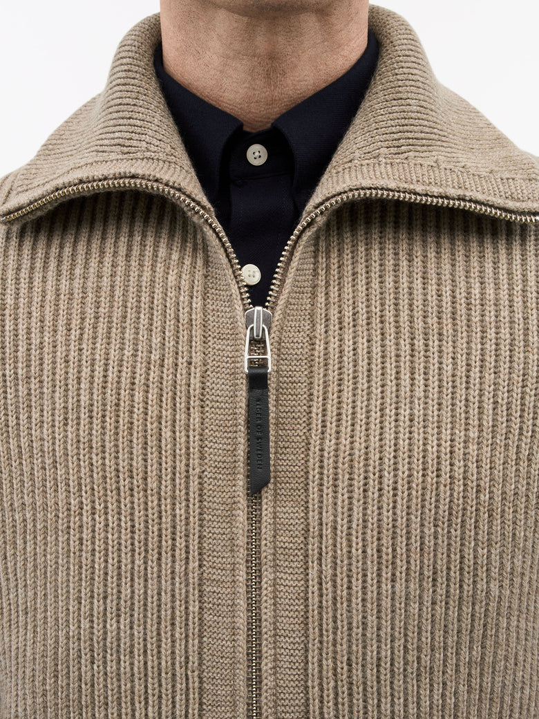 NIALL ZIP-UP WOOL CARDIGAN