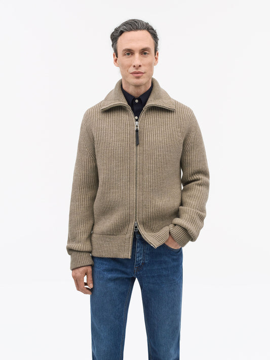 NIALL ZIP-UP WOOL CARDIGAN