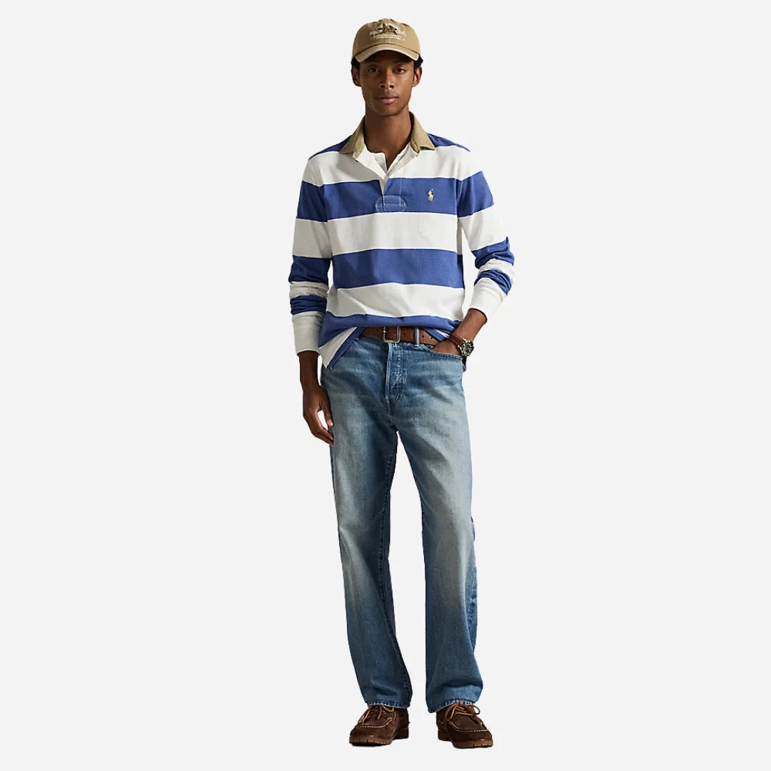 CLASSIC FIT KHAKI-COLLAR RUGBY SHIRT