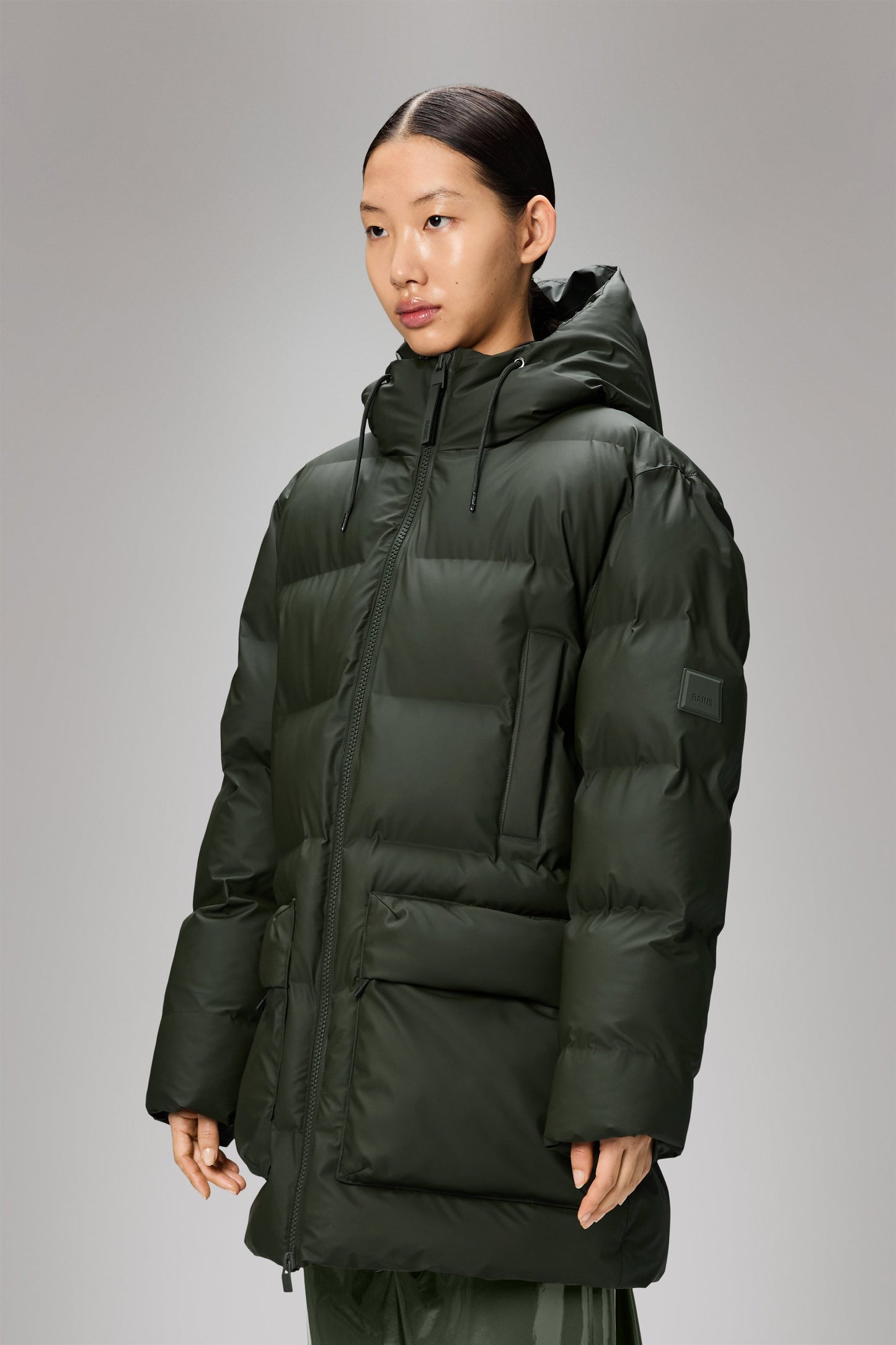 ALTA LONG PUFFER CARGO JACKET W3T4 GREEN