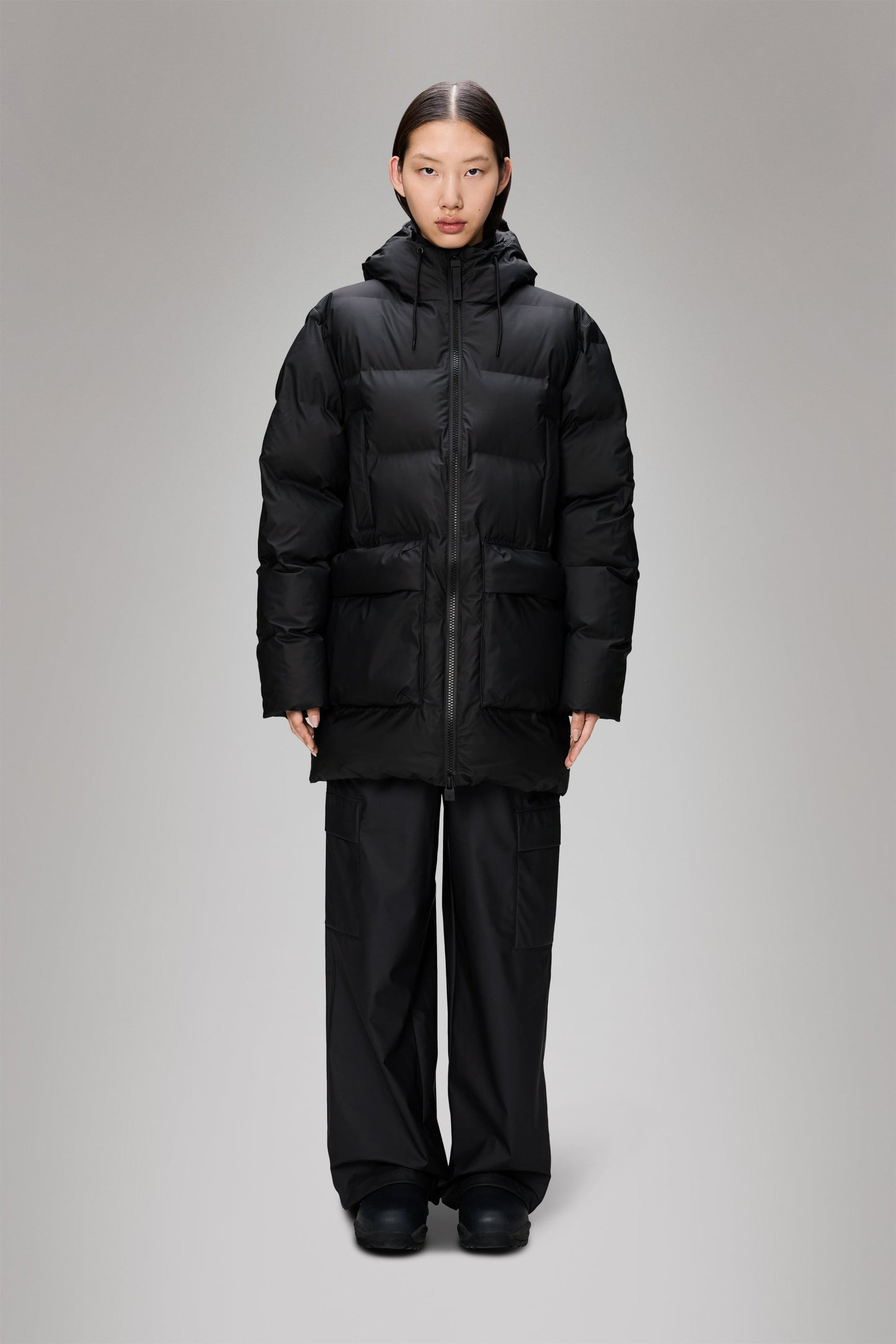 ALTA LONG PUFFER CARGO JACKET W3T4 BLACK