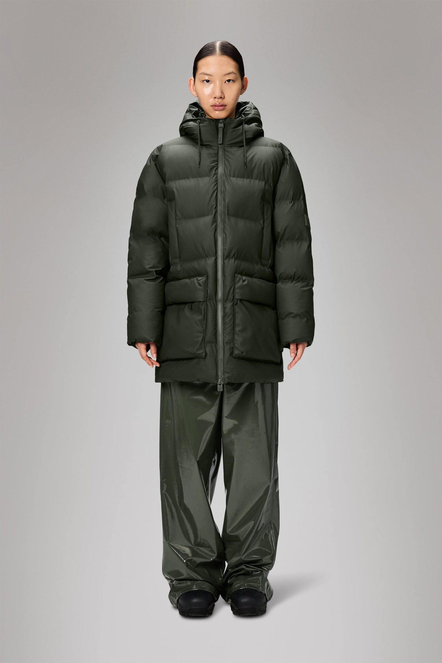 ALTA LONG PUFFER CARGO JACKET W3T4 GREEN