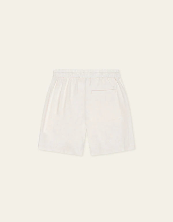 OTTO LINEN SHORTS EGGNOG WHITE