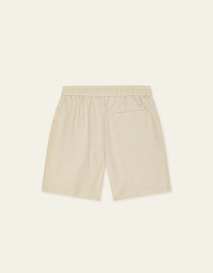 DRAWSTRING LINEN SHORTS LIGHT SAND